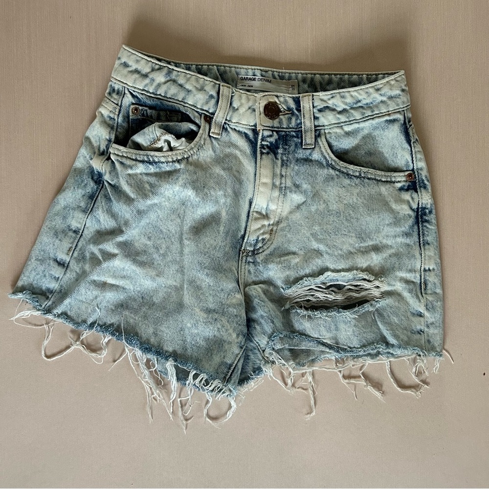 Garage Denim Light Wash Jean Shorts